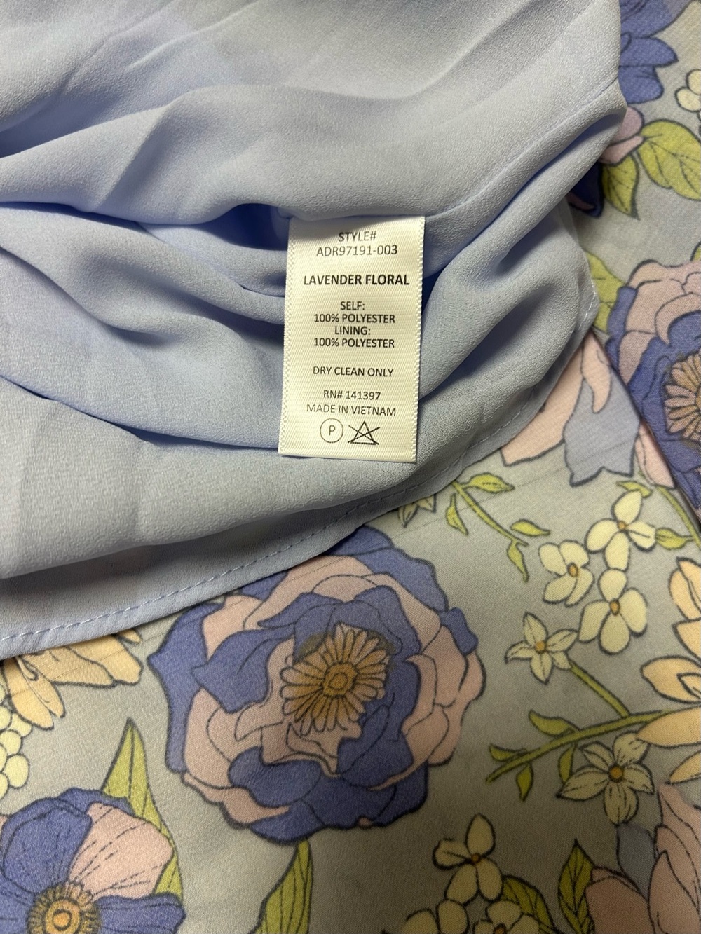 NWT ASTR The Label Lavender Floral Puff Sleeve Ruffle Midi Dress L Cottagecore - Picture 9 of 11